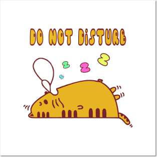 "Do Not Disturb" Sleeping Cat Posters and Art